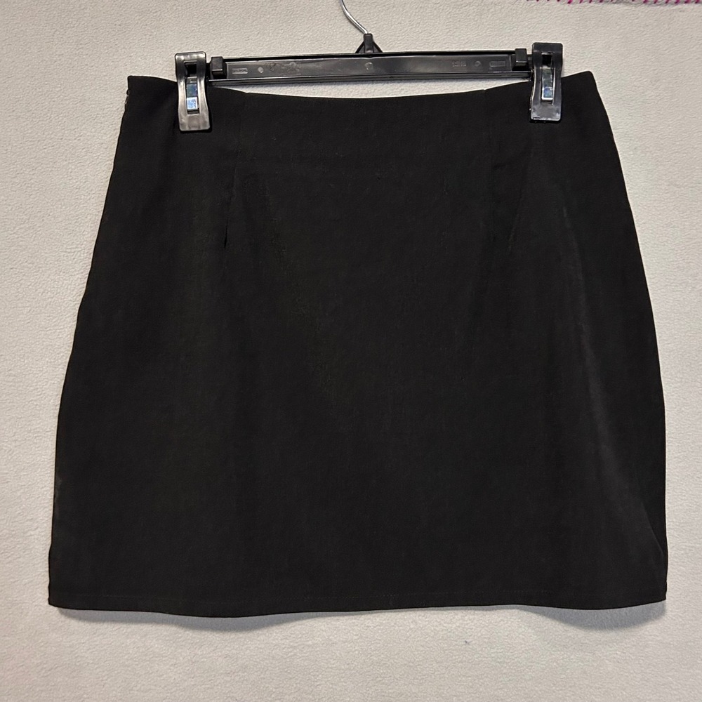 Cider black mini skirt Size Medium Juniors Front slit‎ Dark Akademia Side zip